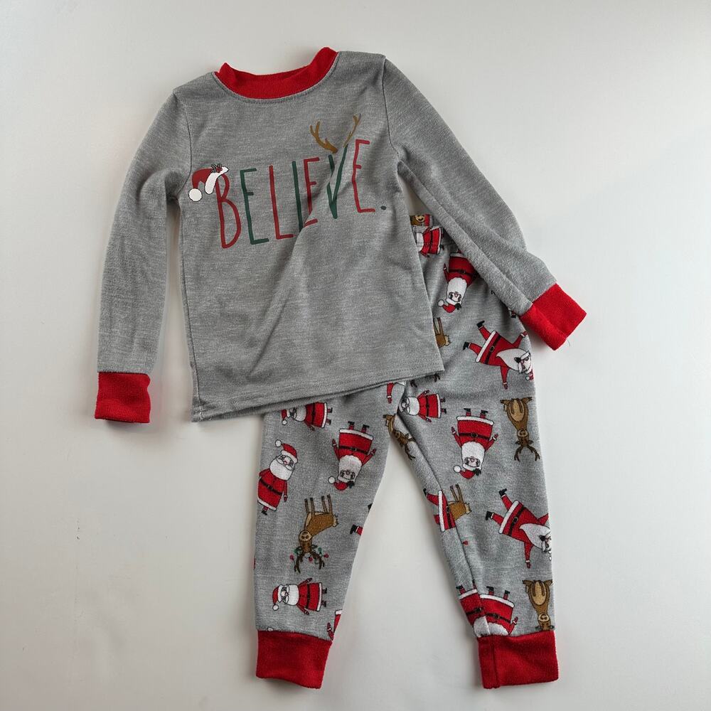 Rae Dunn Baby Believe 2 piece Christmas Pajamas Size 18M